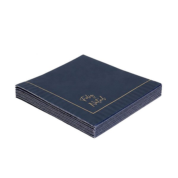 Guardanapo De Papel Natalino Azul Marinho C/20 Fls 32,5cm 3118629