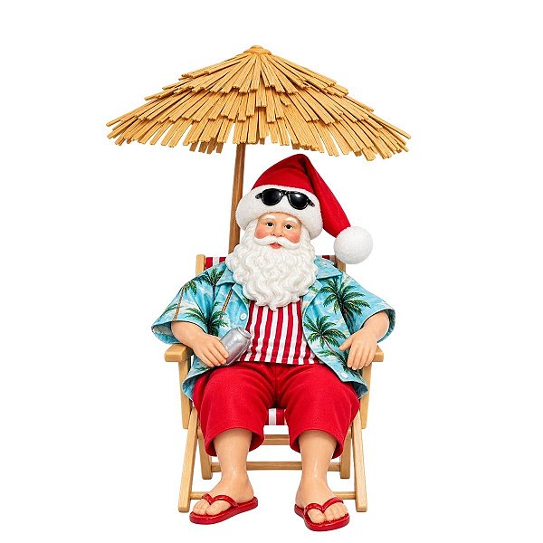 Boneco Natalino Papai Noel Fanny Cadeira De Praia 28cm 1UN 3109765