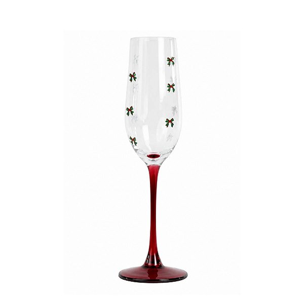 Taça de Champanhe Natalina Laços C/1Un 190ml 1092940