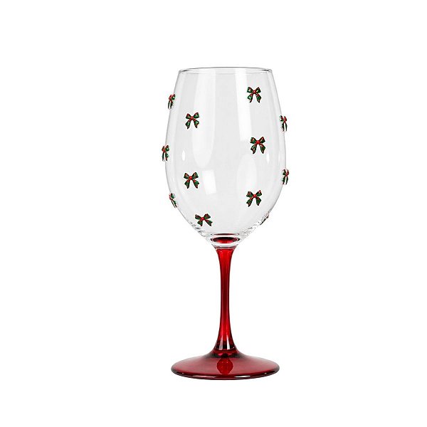 Taça De Vinho Tinto Natalina Laços C/1Un 600ml 1092941