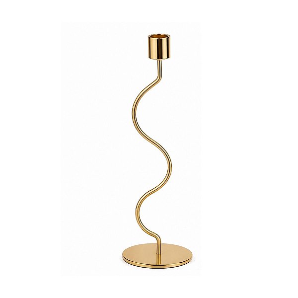 Castiçal Porta Vela Em Metal 28x8 cm 1unid 20131-G