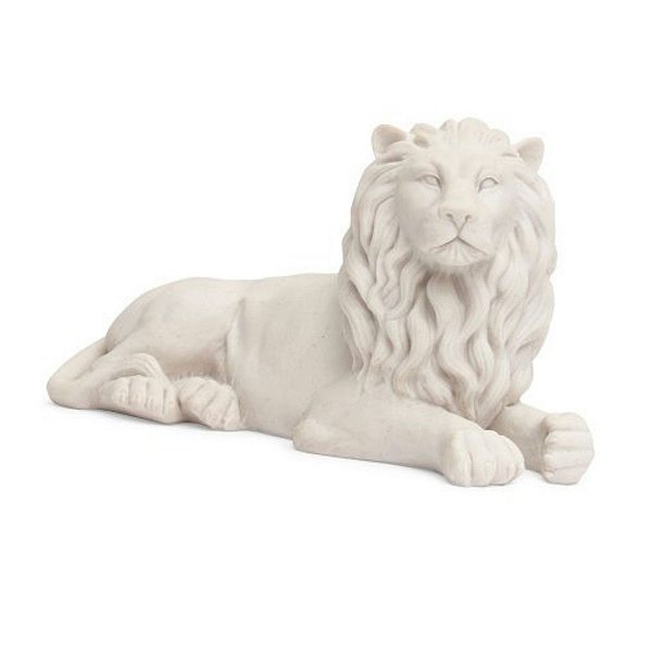 Escultura Leao Deitado Em Poliresina 17,5x33x14,5cm (AxLxP) Mart 21793