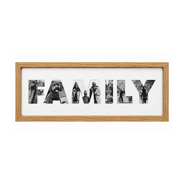 Porta Retrato De Parede 10x15cm MDF Family 36,5X19,5CM 32000 Tuut