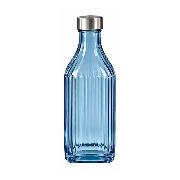 Garrafa de Agua Azul Vidro Filete Scothc Tuut 1L