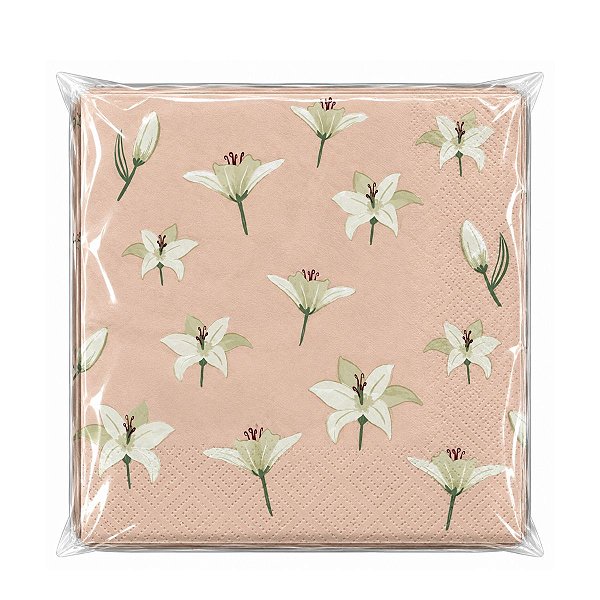 Guardanapo De Papel Jardim Lirios Rose C/20 Fls 33cm 27716 TuuT