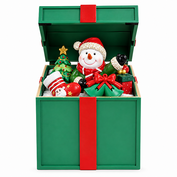 Cenario P/Vila Natalina Caixa Presente De Natal 45cm 3110283