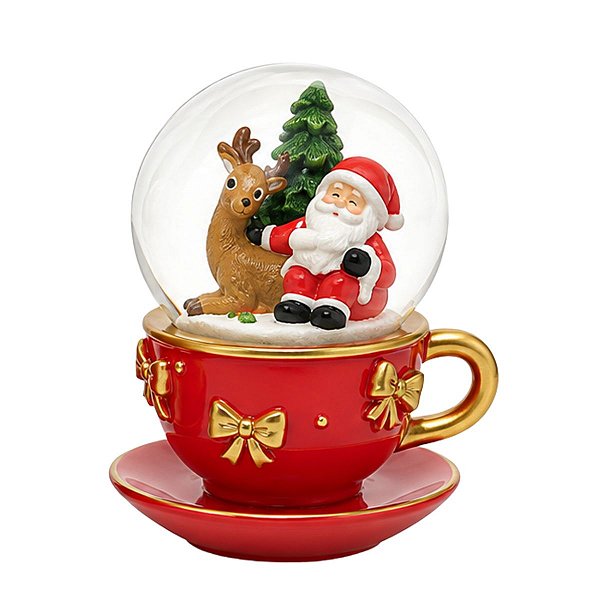 Globo Natalino Caneca Vermelha Papai Noel e Rena Sentada 1Unid 3110438