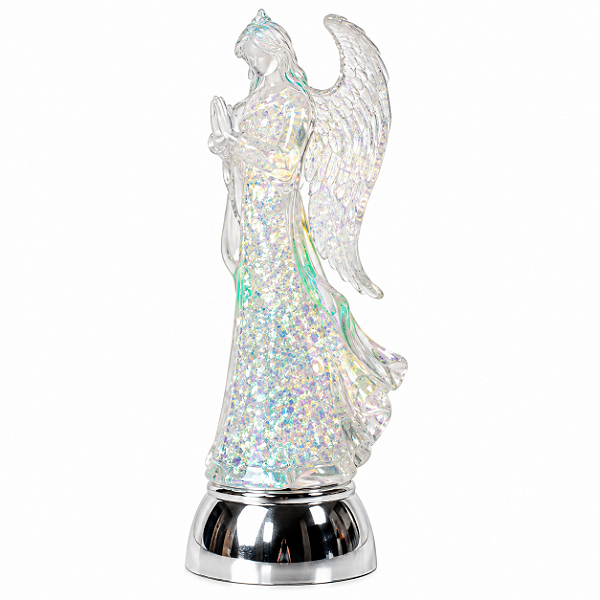 Anjo C/Led Branco E Agua 29x10cm 3AA C/1UN 3108915