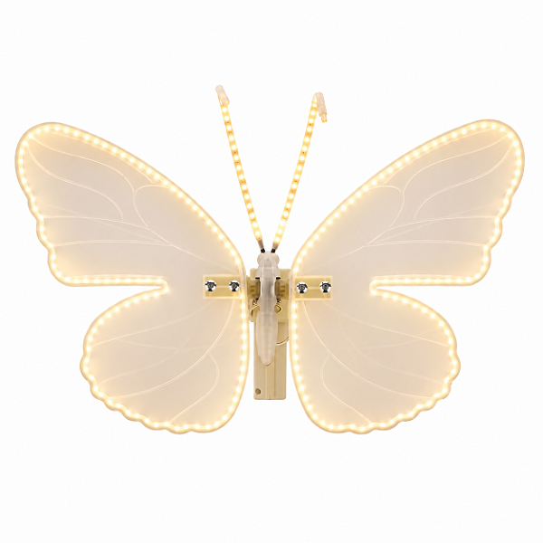 Borboleta Decorativa Branca C/LED Quente 40 cm 1un1091967