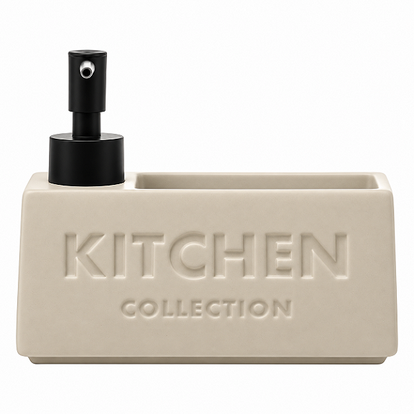 Saboneteira Para Cozinha Em Ceramica C/Suporte P/ Esponja 380ML 61814