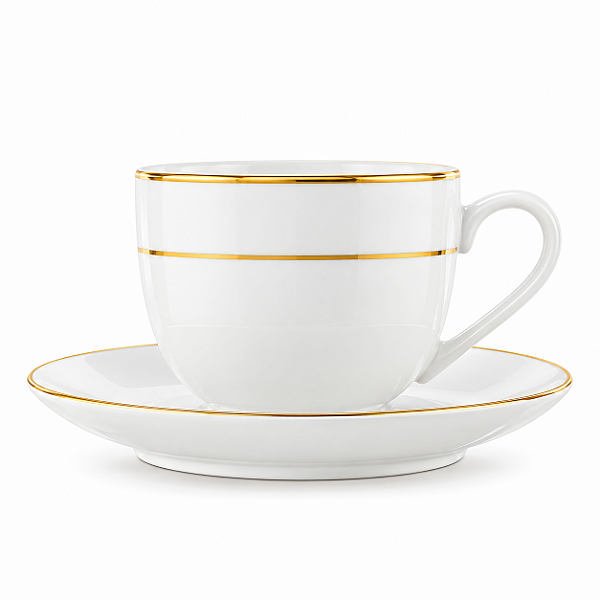Xícara De Café C/6 100ml Monaco C/Fio De Ouro Porcelana 18085