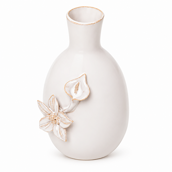 Vaso Ceramica Gardenia Flor 7,5x12,5cm bege 18520 Wolff