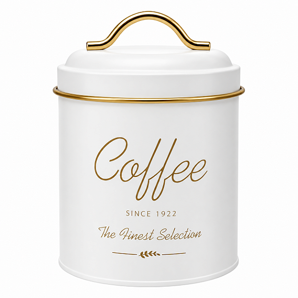 Porta Mantimentos P/ café Metal Olina Off White 15x11x12cm 21814 Wolff