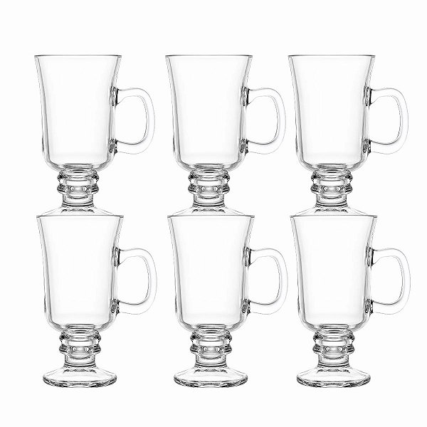 Taça Cappuccino Vidro Irish Coffee 250ml C/6 221272 Wolff