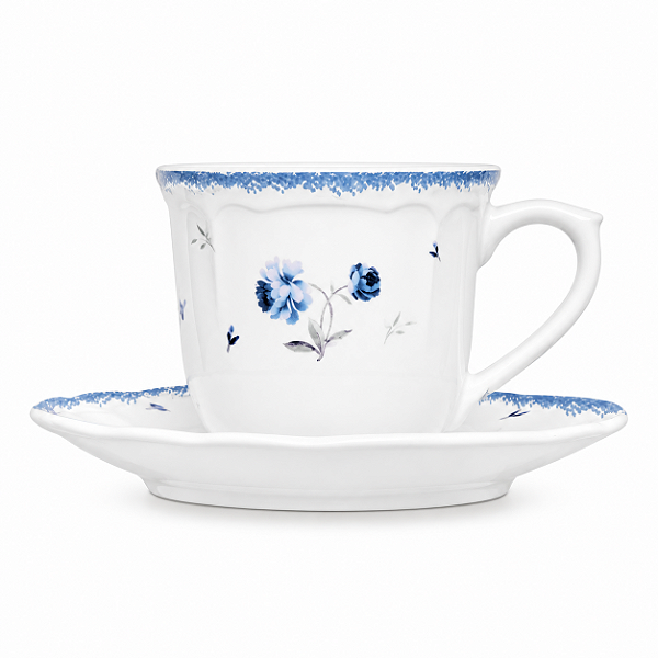 Xícara De Café C/1 90ml Ceramica Florescer Azul 18387