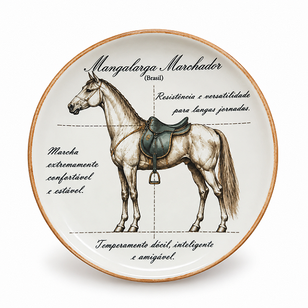 Prato De Sobremesa Cavalo Mangalarga Marchador Pet Mania 21,5cm Porto Brasil