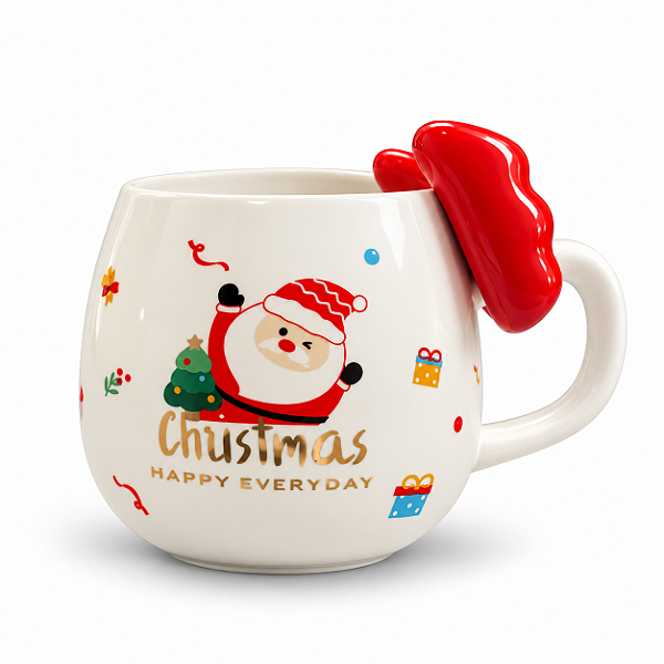 Caneca Natalina laço Vermelho 400ml 1UN