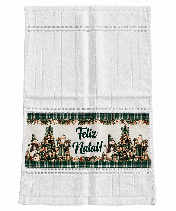 Toalha De Lavabo Natalina Vila Natalina Verde 30x40cm 1Uni