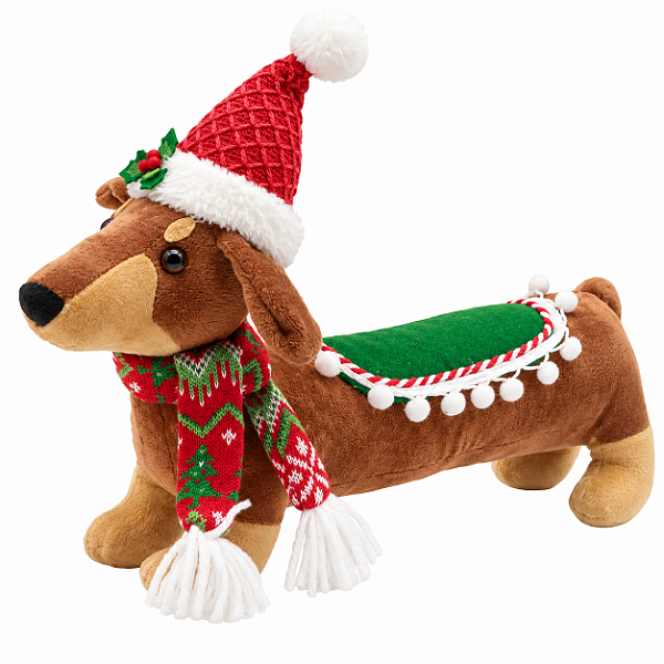 Almofada Natalina Pet Mania Cachorro Verde 28cm BT4957