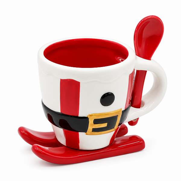 Caneca Natalina Soldadinho Quebra-Nozes C/Colher 7cm 1UN MP2523 Tok Da Casa