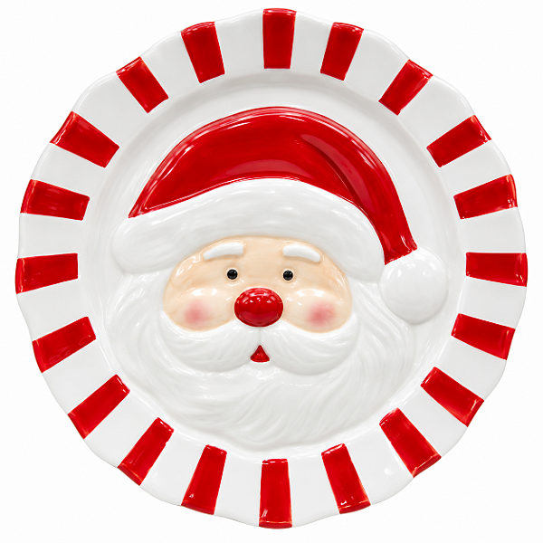 Prato Natalino De Sobremesa Papai Noel MP2360 20cm Tok Da Casa