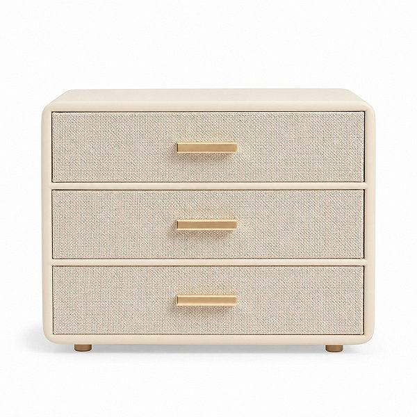 Porta Joias Em MDF Com Revestimento Em Linho 3 Gavetas 19,5x25cm 24232 Mart