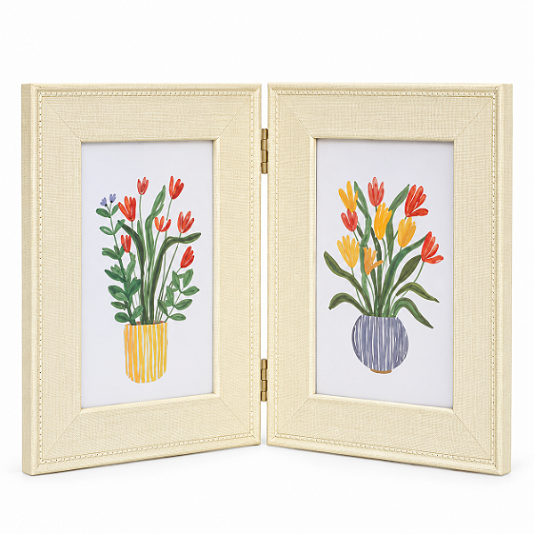 Porta Retrato 10x15cm Em Poliestireno Duplo 21,5x31,5cm 23637 Mart