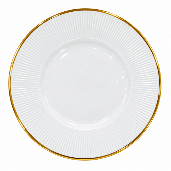 Prato Natalino Sousplat Borda Dourado 33cm 1Unid MP2284 PVC