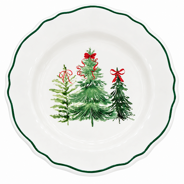 Prato Natalino Raso Arvore De Natal 29cm 1Unid MP2458 PVC