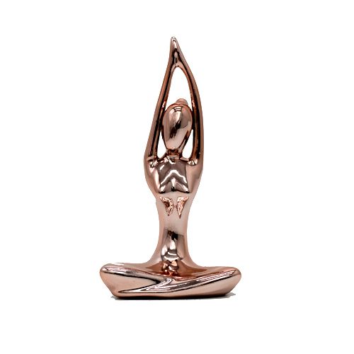Enfeite Boneca Yoga Cromada Rose