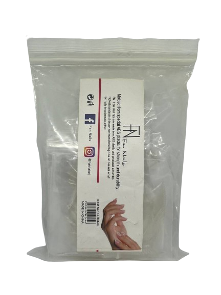Tips Vamp Curta Transparente com 100 Unidades - FN Fan Nails