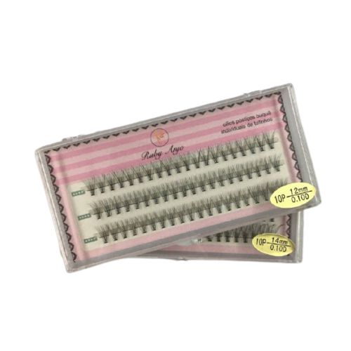 Cílios Tufo sem Nó 10P 0.10D - Ruby Anjo