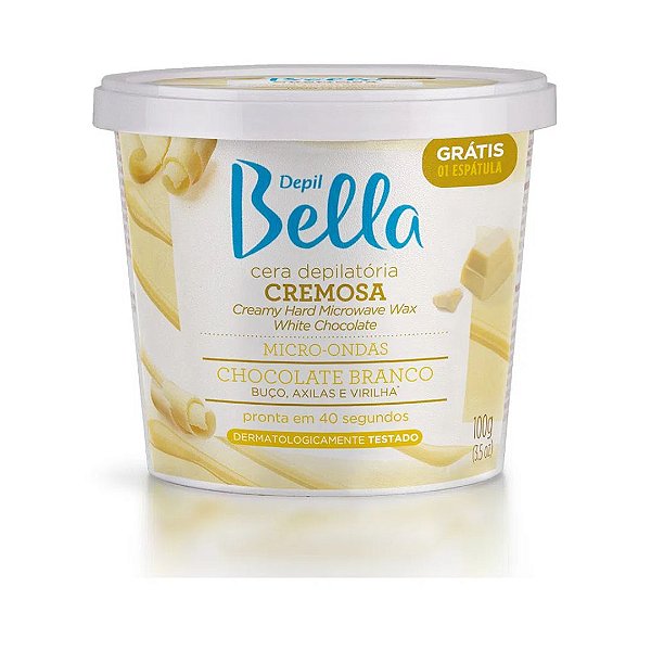 Cera Micro-ondas Cremosa Chocolate Branco 200g - Depil Bella