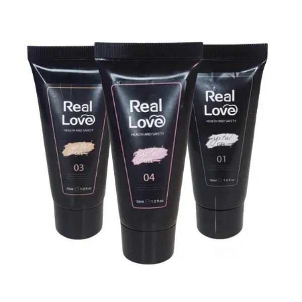 Polygel Crystal com Glitter 30ml - Real Love