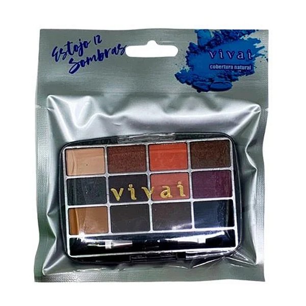 Estojo com 12 Sombras Matte e Metálico - Vivai