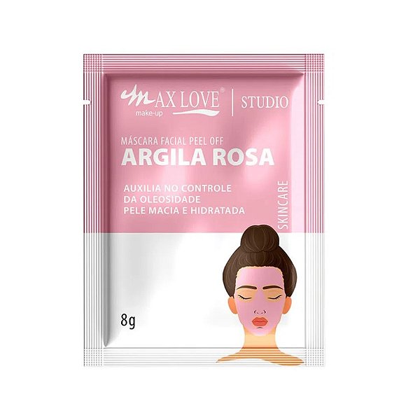 Máscara Facial Peel Off Sachê Argila Rosa - Max Love