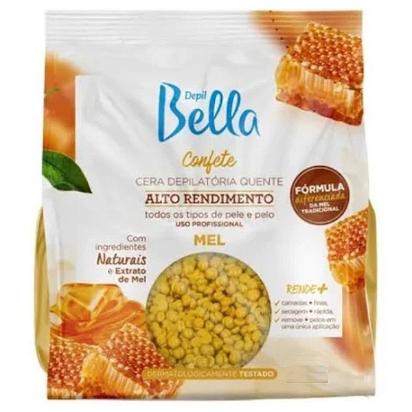 Cera Depilatória Quente Confete Mel 250g - Depil Bella