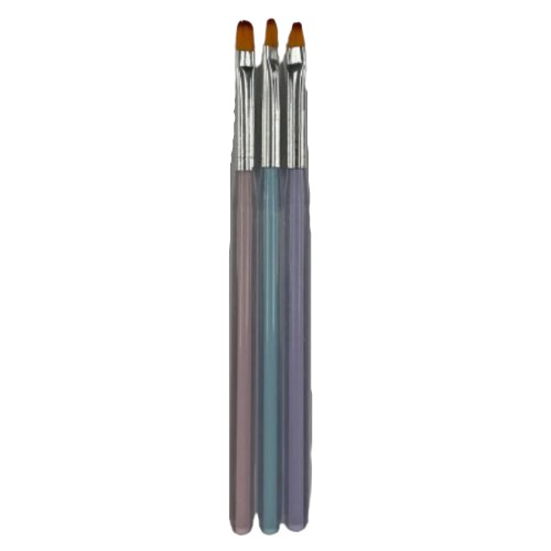 Kit com 3 Pincéis para Gel - FN Fan Nails