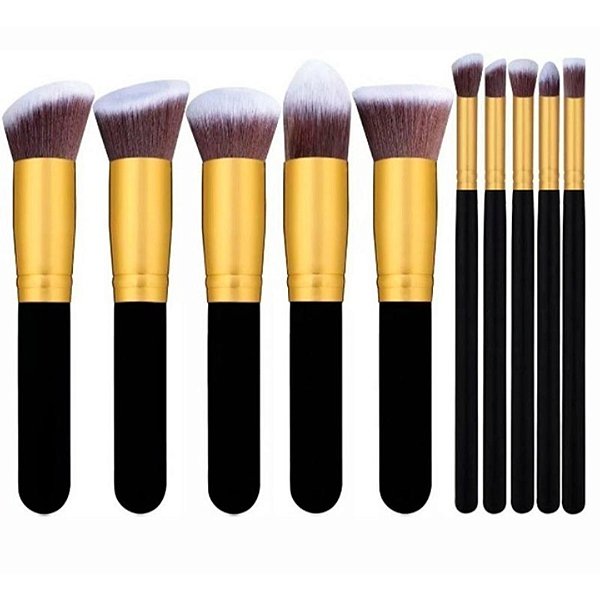 Kit com 10 Mini Pincéis para Maquiagem
