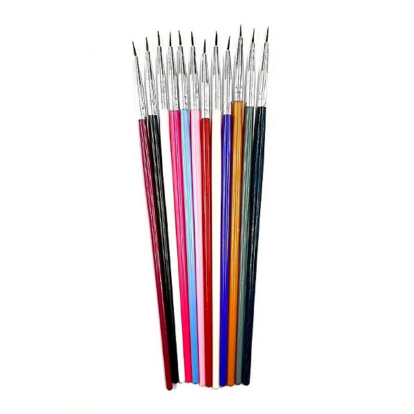 Kit com 12 Pincéis para Desenho Sortido