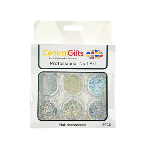 Mix de Glitters Prata - Central Gifts