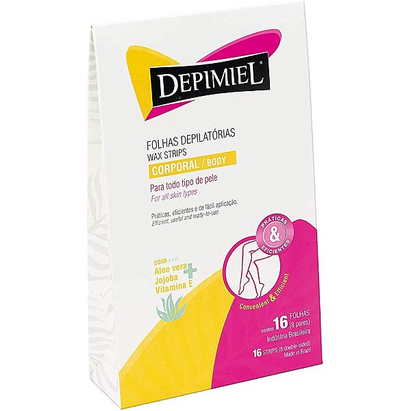 Folhas Depilatórias Corporal  com Aloe Vera - Depimiel
