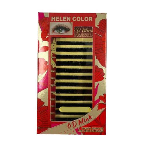 Cílios Fio a Fio 6D Mink 0.10D Mix Par - Hêlen Color