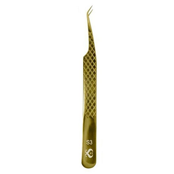 Pinça Ponta Curva S3 Dourada - Sobelle