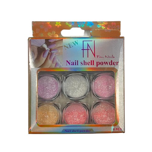 Kit de Glitter Açúcar Pastel com 6 Unidades - FN Fan Nails