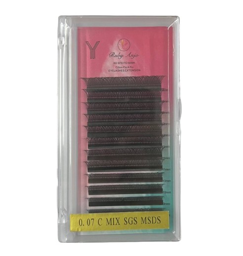 Cílios YY Volume Brasileiro 6D 0.07C Mix - Ruby Anjo
