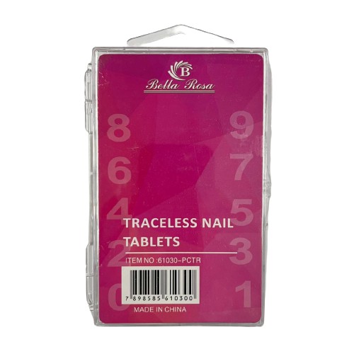 Unha Postiça Quadrada Transparente com 100 Unidades - Bella Rosa
