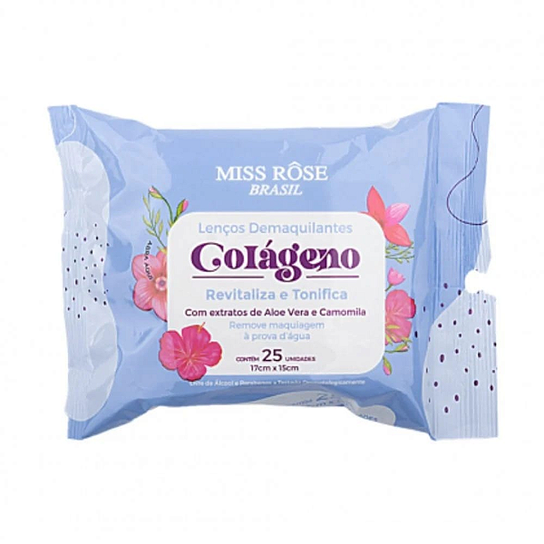 Lenços Demaquilante Colágeno - Miss Rôse