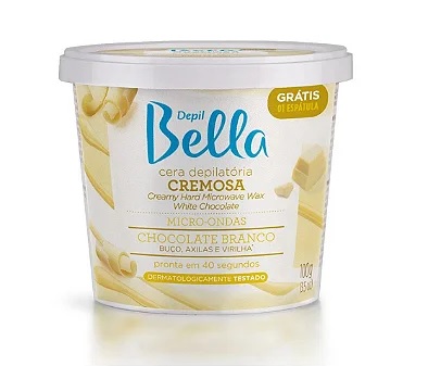 Cera Micro-ondas Cremosa Chocolate Branco 100g - Depil Bella