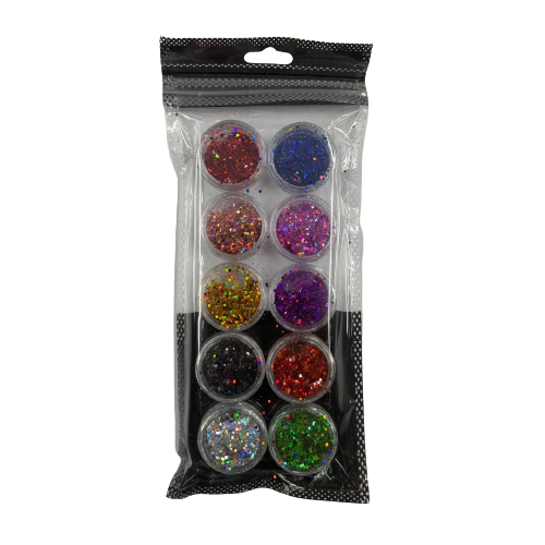 Kit de Glitter Flocado com 10 Unidades